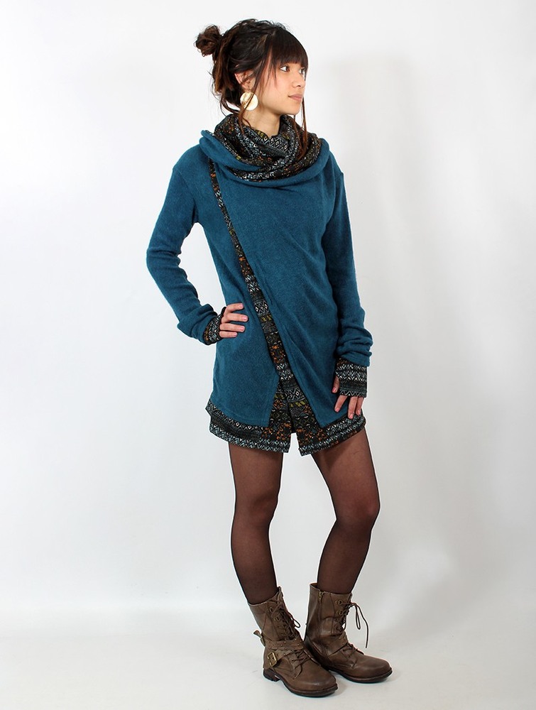 Teal blue Toonzshop Namkha Sibiu Cardigan Women Cardigan | 70139QAXR