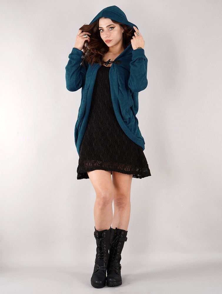 Teal blue Toonzshop Thin Shandili Cardigan Women Cardigan | 20837TVLP