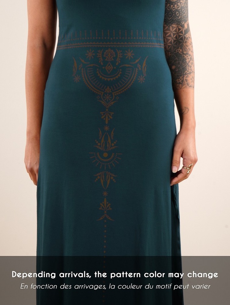 Teal blue Toonzshop Vairë Anazra Printed Sleeveless Long Dress Women Dress | 57043IZOA