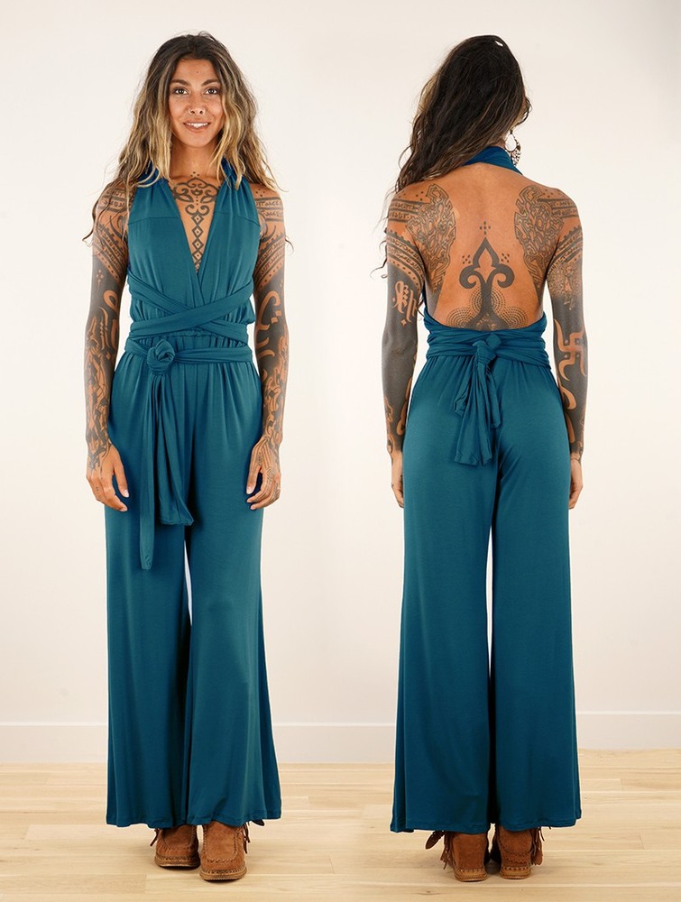 Teal blue Toonzshop Wakiza Infinity Jumpsuit Women Jumpsuit | 48901ZXCO