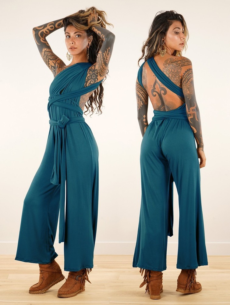 Teal blue Toonzshop Wakiza Infinity Jumpsuit Women Jumpsuit | 48901ZXCO