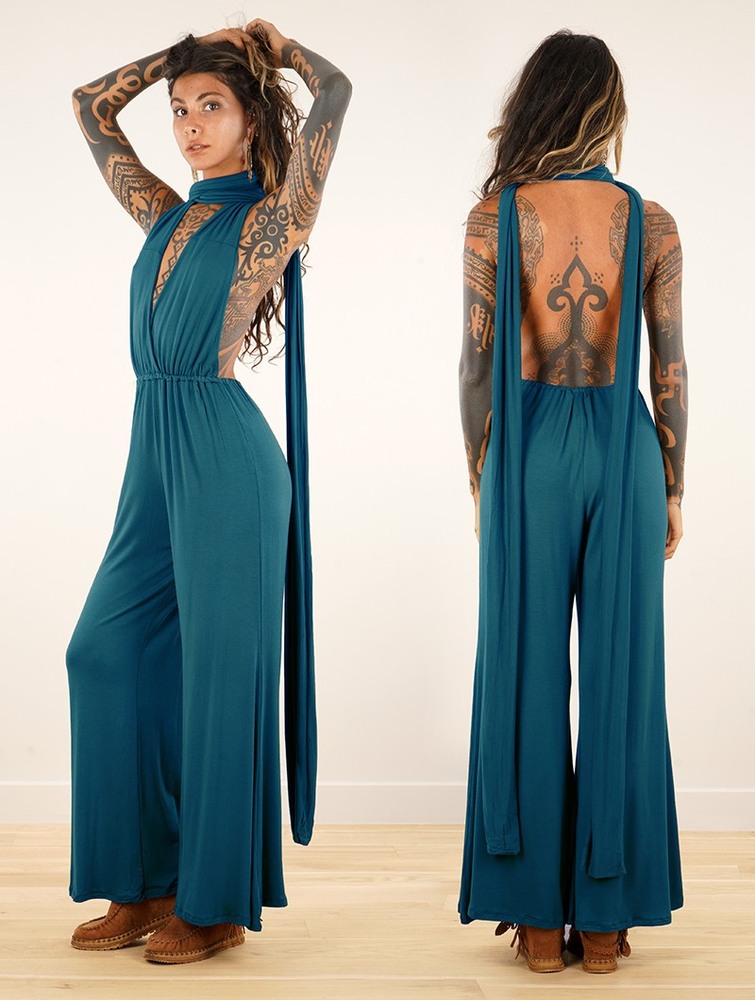 Teal blue Toonzshop Wakiza Infinity Jumpsuit Women Jumpsuit | 48901ZXCO