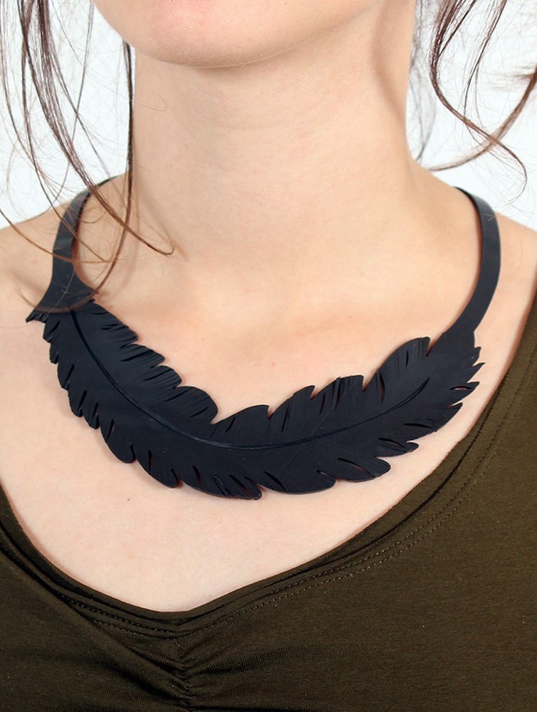 Toonzshop Feather Inner Tube Necklace Women Jewels | 34871UTBS