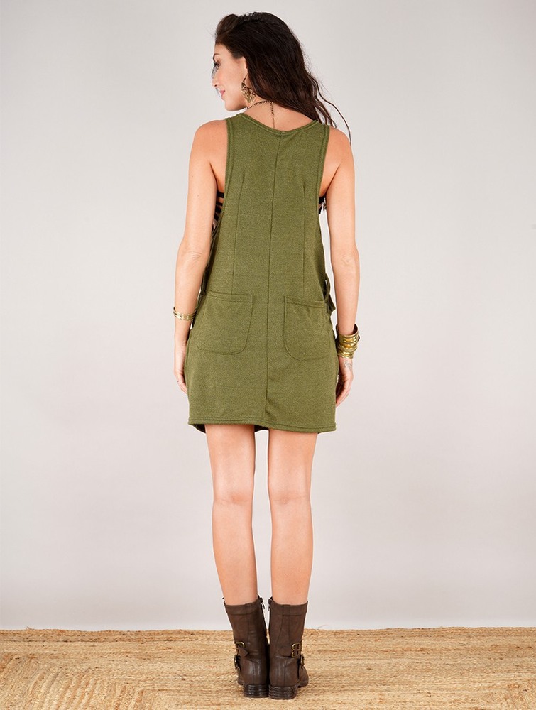 Vert kaki Toonzshop Palani Sleeveless Tunic Women Tops | 34275CKWR