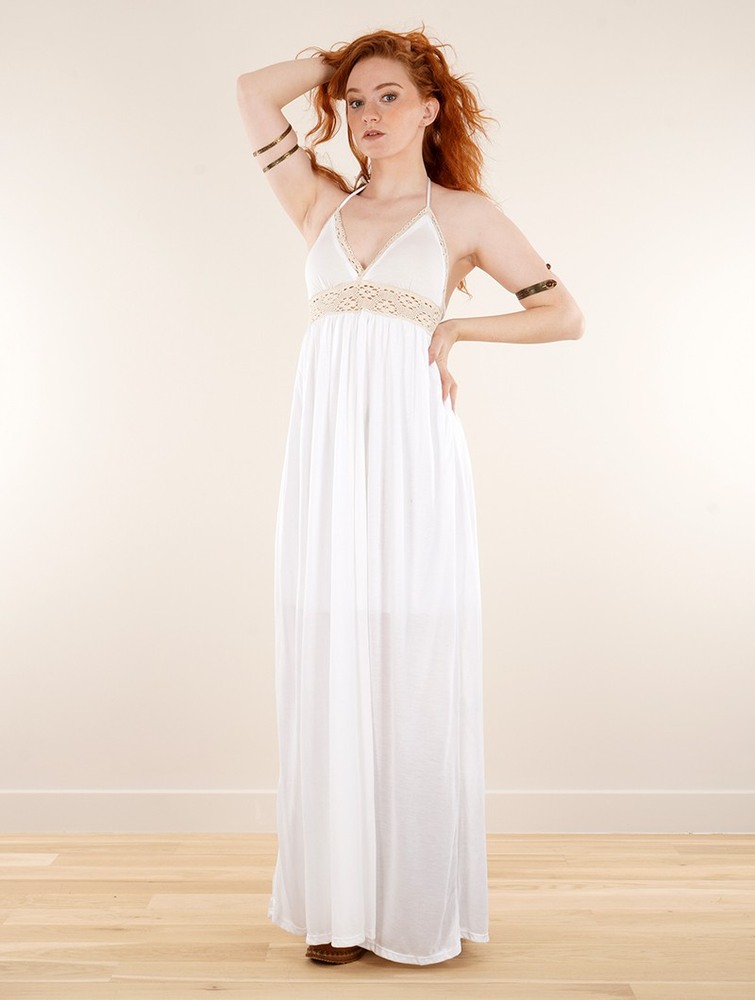 White Toonzshop Nolofinwe Strappy Bare Back Long Dress And Harem Pant Overalls Women Dress | 67394TEWS