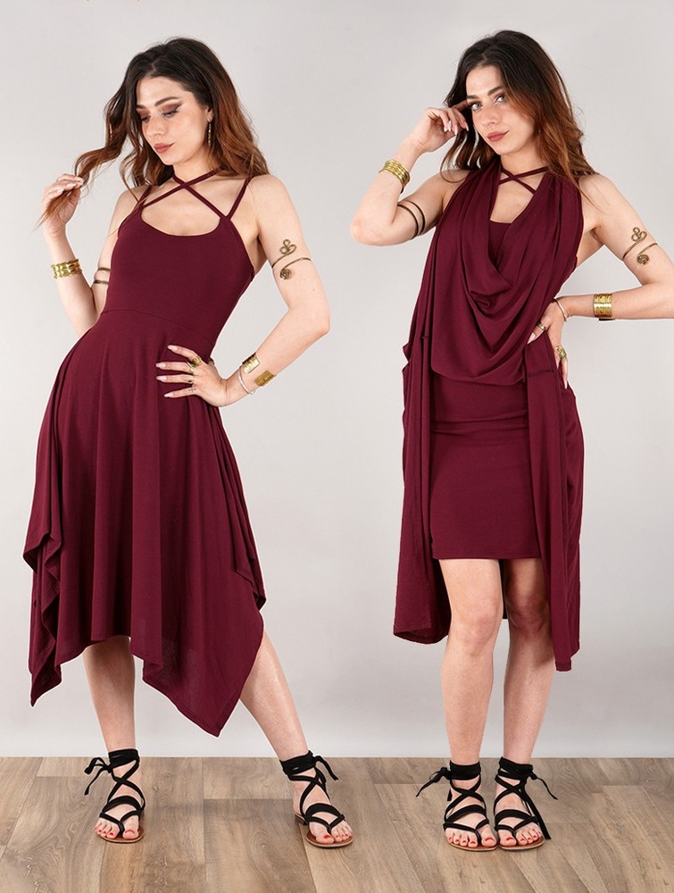 Wine Toonzshop Amethyst Short Dress Women Dress | 06139AUQM