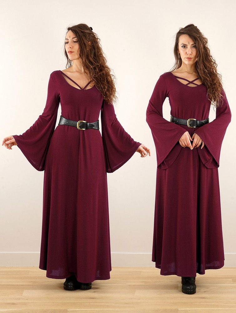 Wine Toonzshop Black Moon Reversible Long Dress Women Dress | 15306XBYM