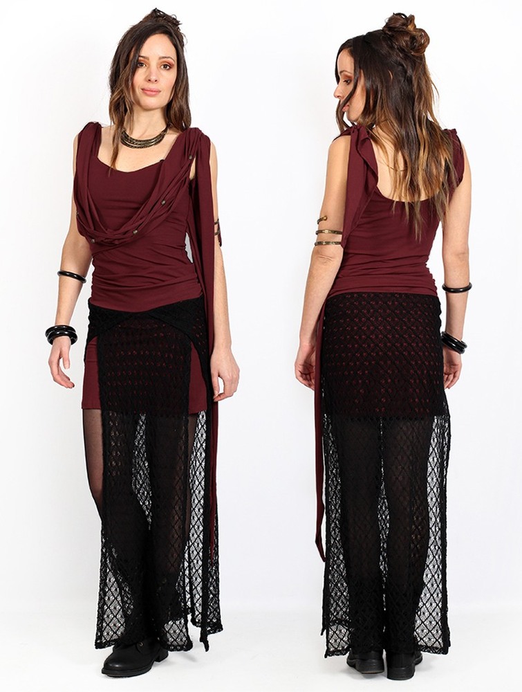 Wine Toonzshop Creature Crochet Skirt Women Skirt | 48523MCXL