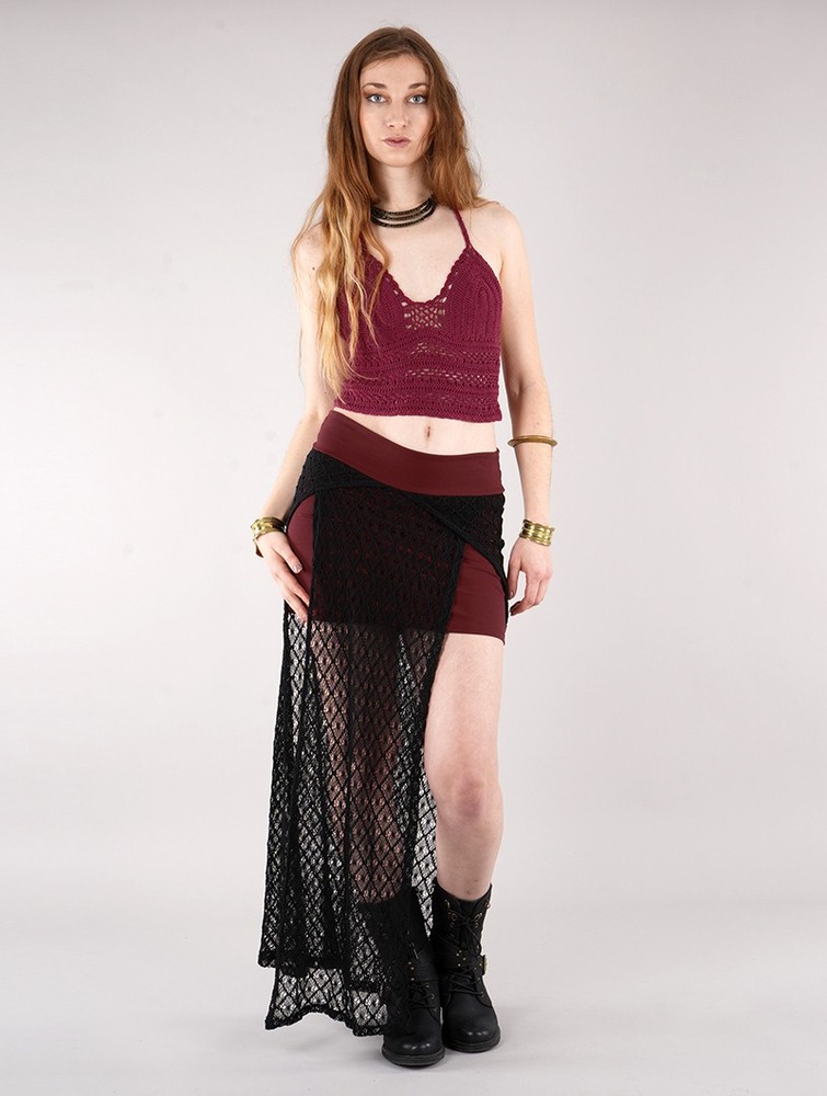 Wine Toonzshop Creature Crochet Skirt Women Skirt | 48523MCXL