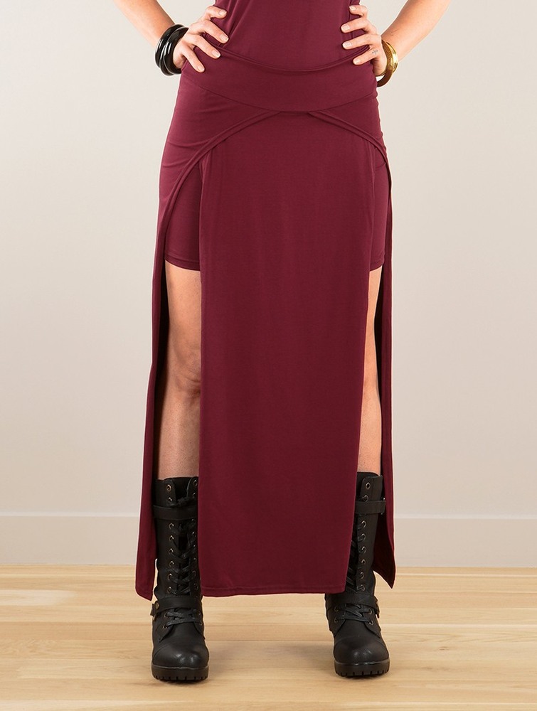 Wine Toonzshop Creature Split Long Skirt Women Skirt | 75432NCKO