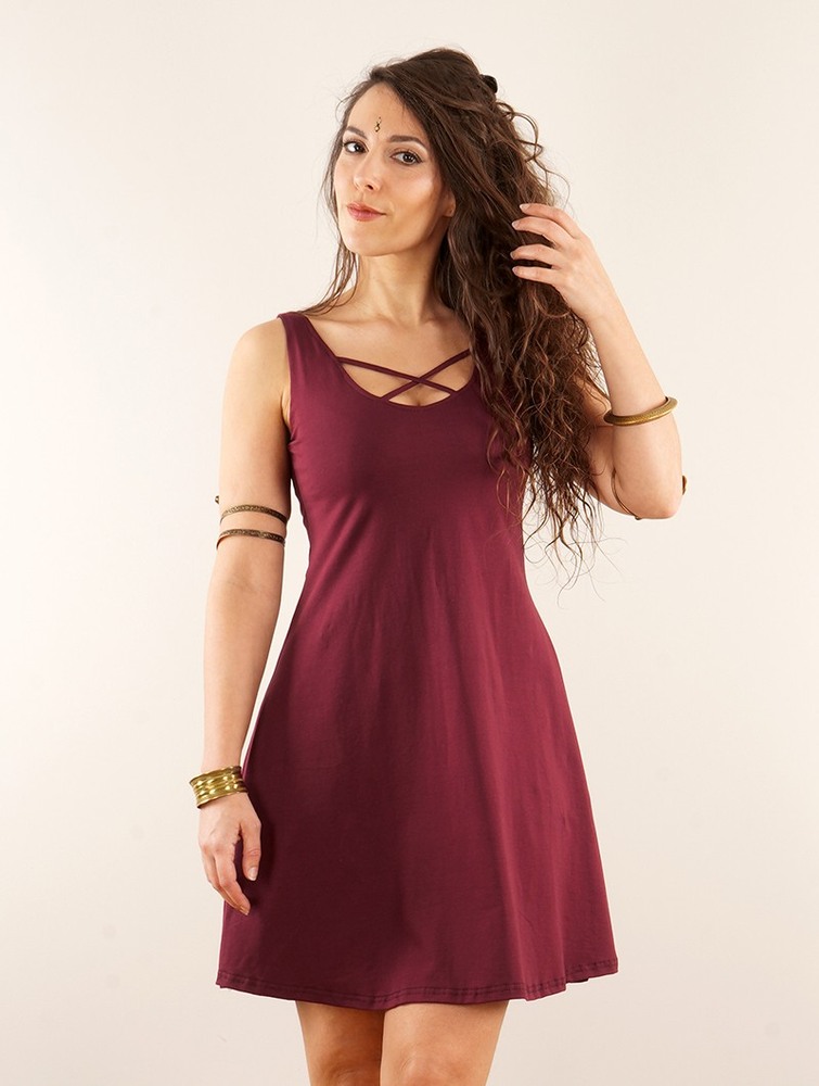 Wine Toonzshop Full Moon Reversible Dress Women Dress | 59613UJYN