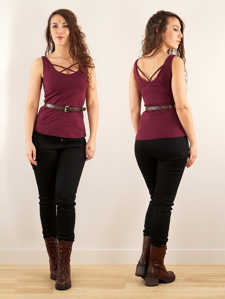 Wine Toonzshop Full Moon Reversible Top Women Tops | 29548RFIO