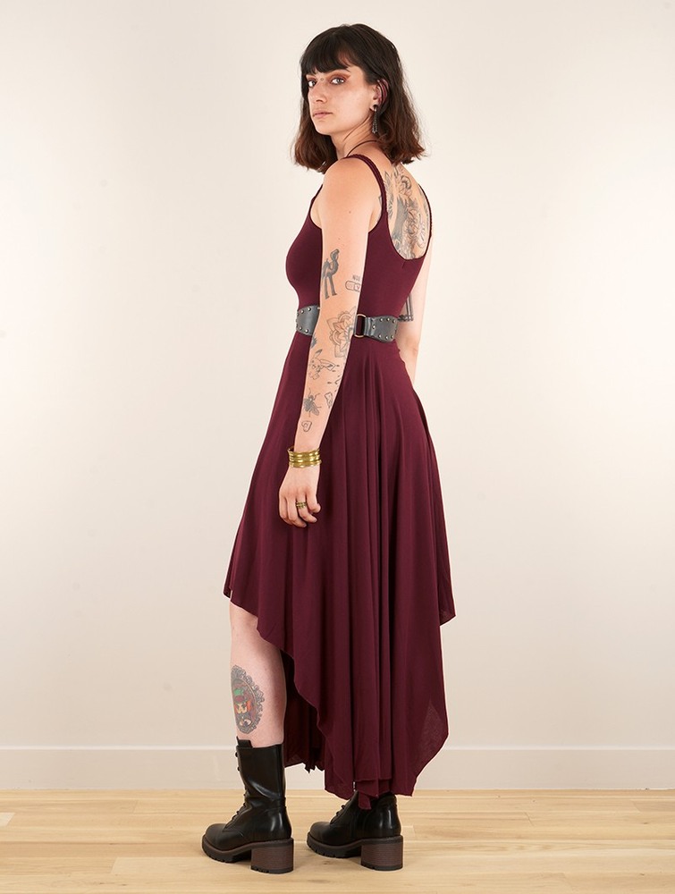 Wine Toonzshop Gypse Asymmetric Flared Long Dress Women Dress | 21485DHAC