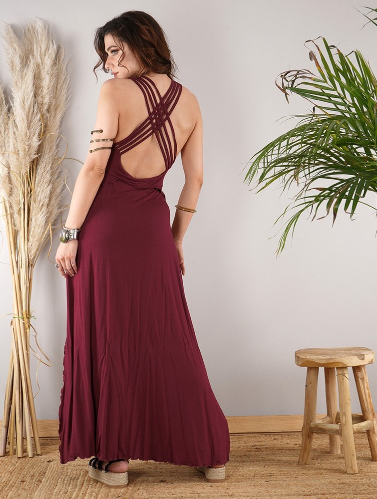 Wine Toonzshop Ikshana Long Dress Women Dress | 35260MVHI