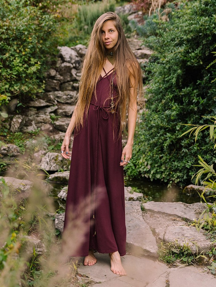 Wine Toonzshop Lazüli Loose And Reversible Strappy Long Dress Women Dress | 10642AJCE