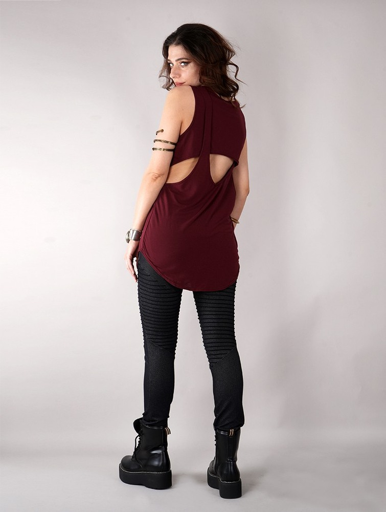 Wine Toonzshop Leigha Loose Sleeveless Top Women Tops | 59238WNKB