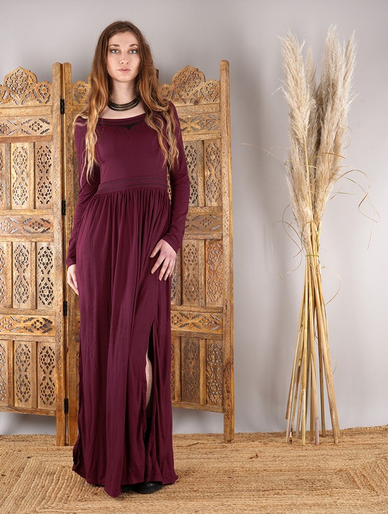 Wine Toonzshop Lotus Artanis Long Sleeve Long Dress Dress Women Dress | 90175UTOF