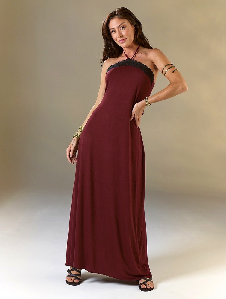 Wine Toonzshop Lüune Sleeveless Long Dress Women Dress | 32896XDVS