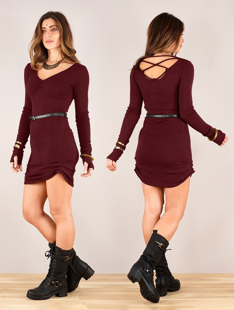 Wine Toonzshop Nikkäa Sweater Dress Women Dress | 58436QARJ