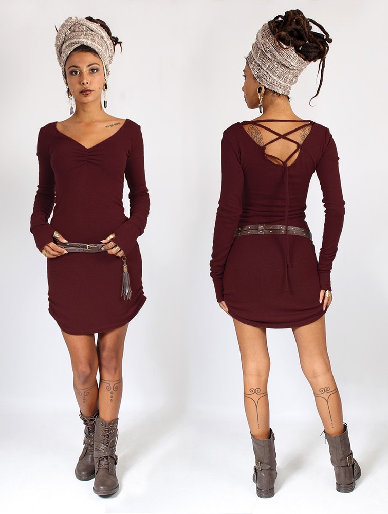 Wine Toonzshop Nikkäa Sweater Dress Women Dress | 58436QARJ