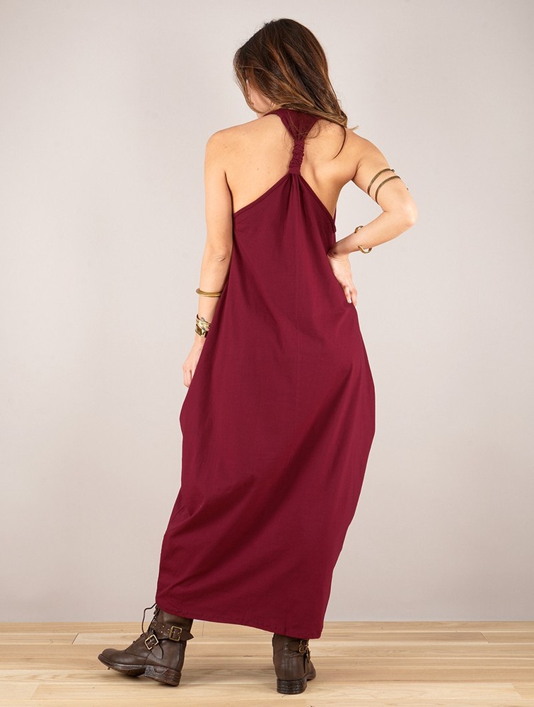 Wine Toonzshop Noéa Sleeveless Long Dress Women Dress | 82356KIZF