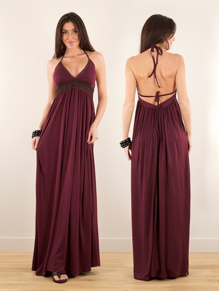 Wine Toonzshop Nolofinwe Strappy Bare Back Long Dress And Harem Pant Overalls Women Dress | 48716RHKS