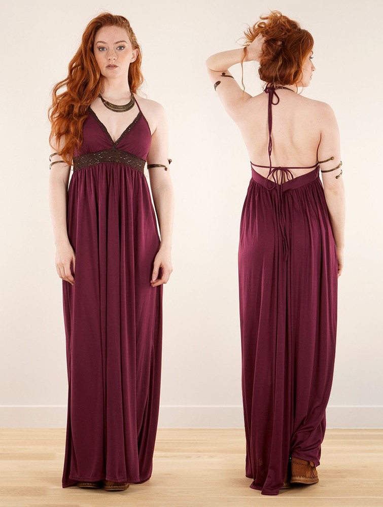 Wine Toonzshop Nolofinwe Strappy Bare Back Long Dress And Harem Pant Overalls Women Dress | 48716RHKS