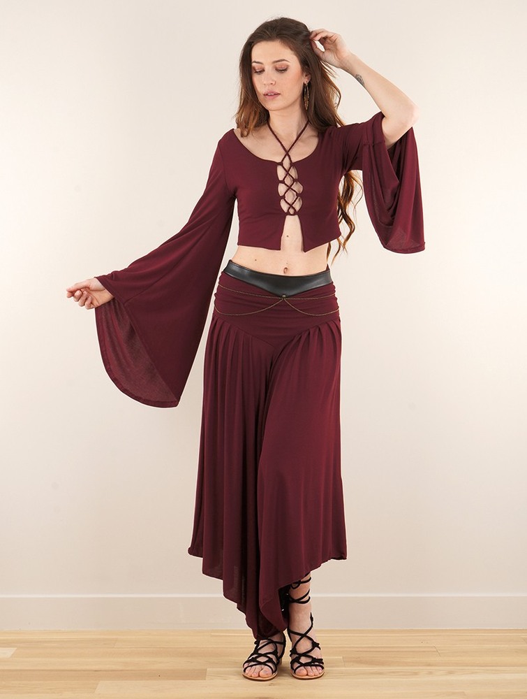 Wine Toonzshop Shojo Skirted Harem Pant 2in1 Dress Women Dress | 47283OLID