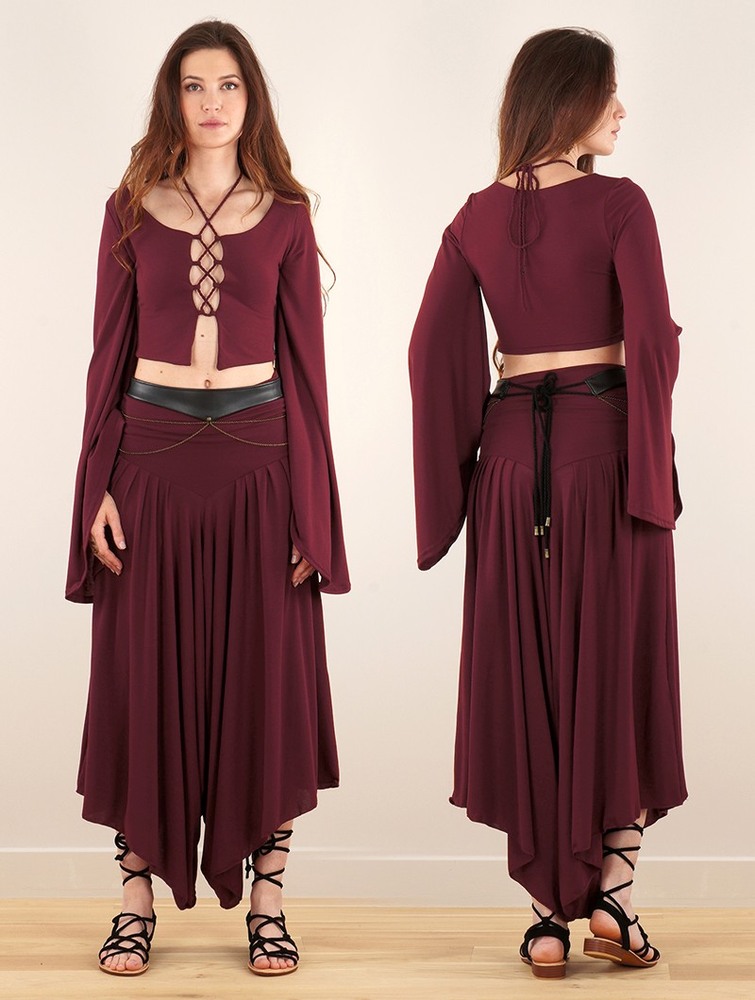 Wine Toonzshop Shojo Skirted Harem Pant 2in1 Dress Women Dress | 47283OLID