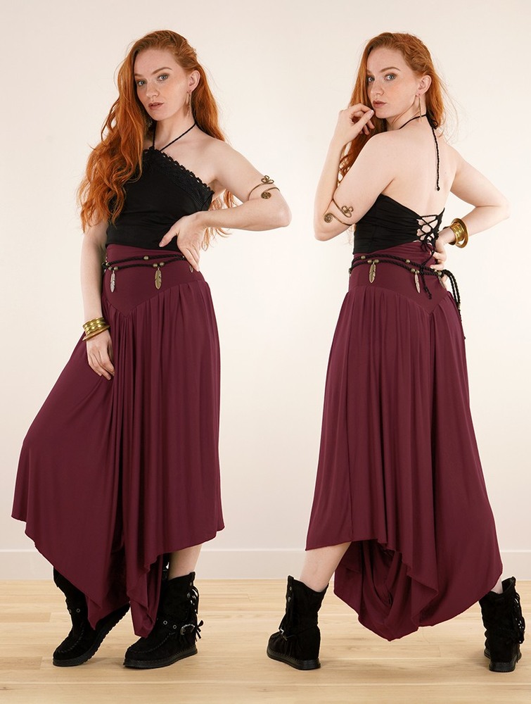 Wine Toonzshop Shojo Skirted Harem Pant 2in1 Dress Women Dress | 47283OLID