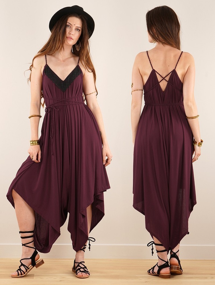 Wine Toonzshop Topäaz Loose And Reversible Strappy Jumpsuit Women Jumpsuit | 47508TZPB