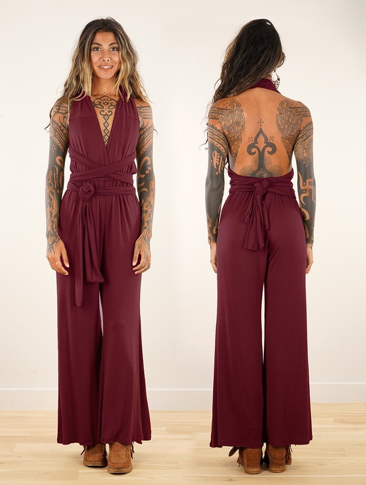 Wine Toonzshop Wakiza Infinity Jumpsuit Women Jumpsuit | 58407LIRB