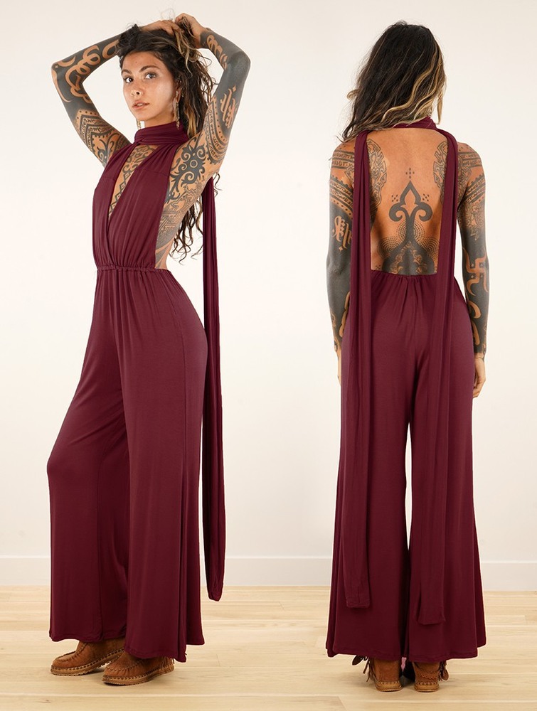 Wine Toonzshop Wakiza Infinity Jumpsuit Women Jumpsuit | 58407LIRB