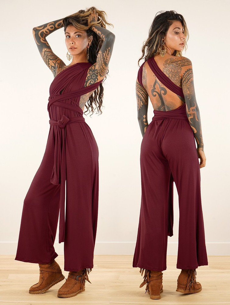 Wine Toonzshop Wakiza Infinity Jumpsuit Women Jumpsuit | 58407LIRB