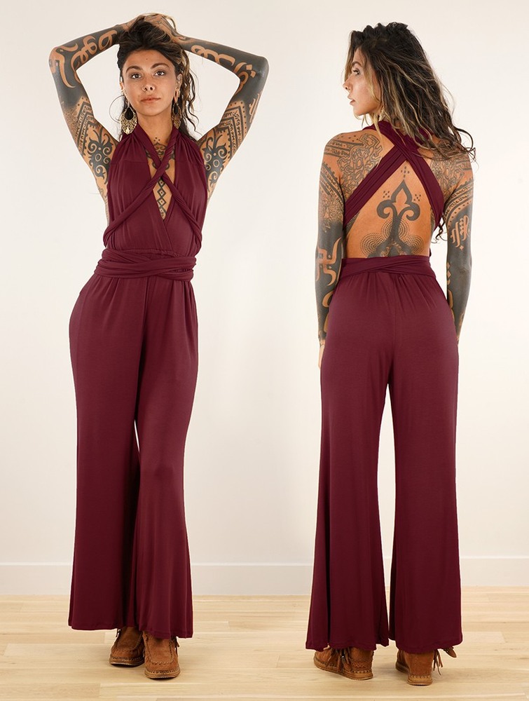 Wine Toonzshop Wakiza Infinity Jumpsuit Women Jumpsuit | 58407LIRB