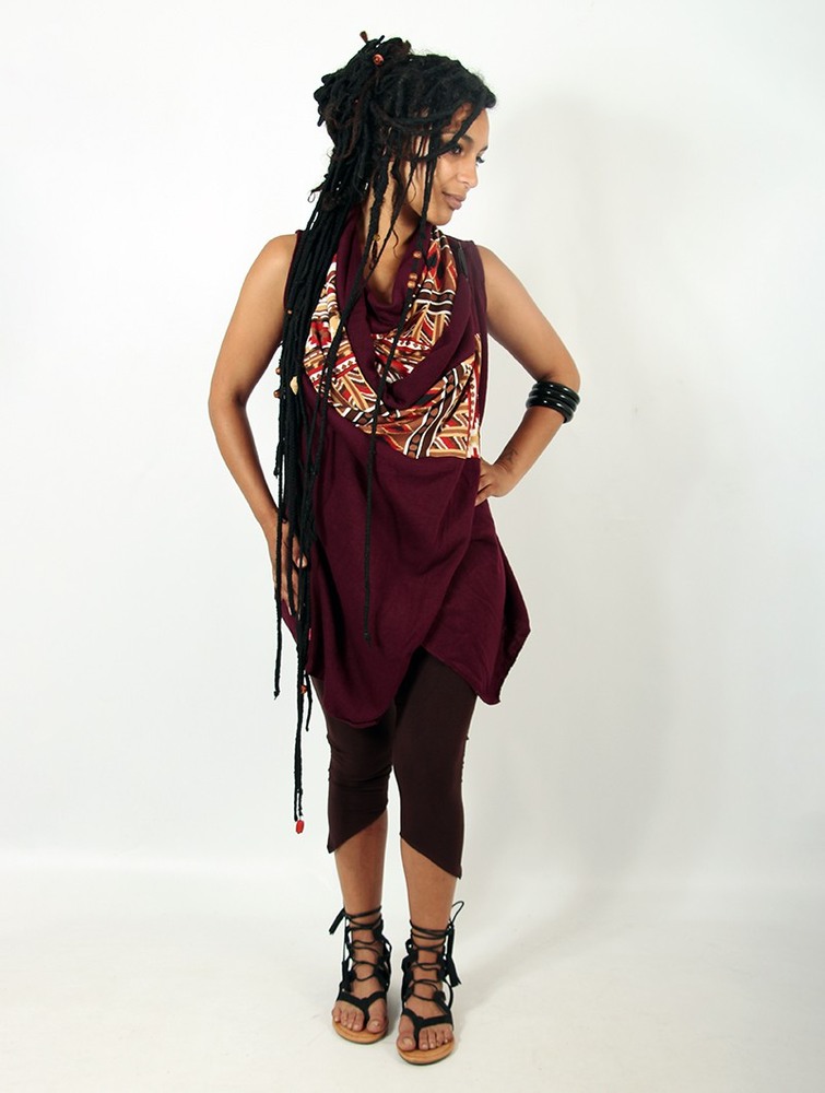 Wine Toonzshop Witch Sleeveless Shawl 