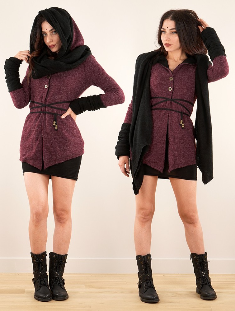 Wine and black Toonzshop Azmäe Coat Women Coats | 90875OXRY